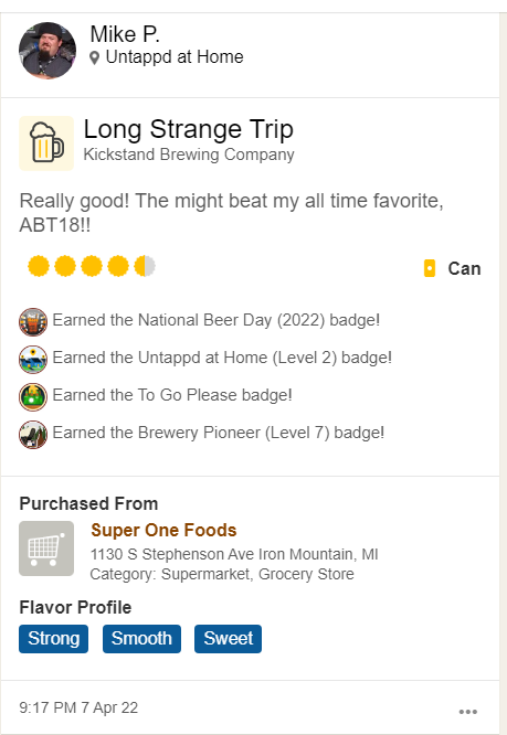 Long Strange Trip - Untappd